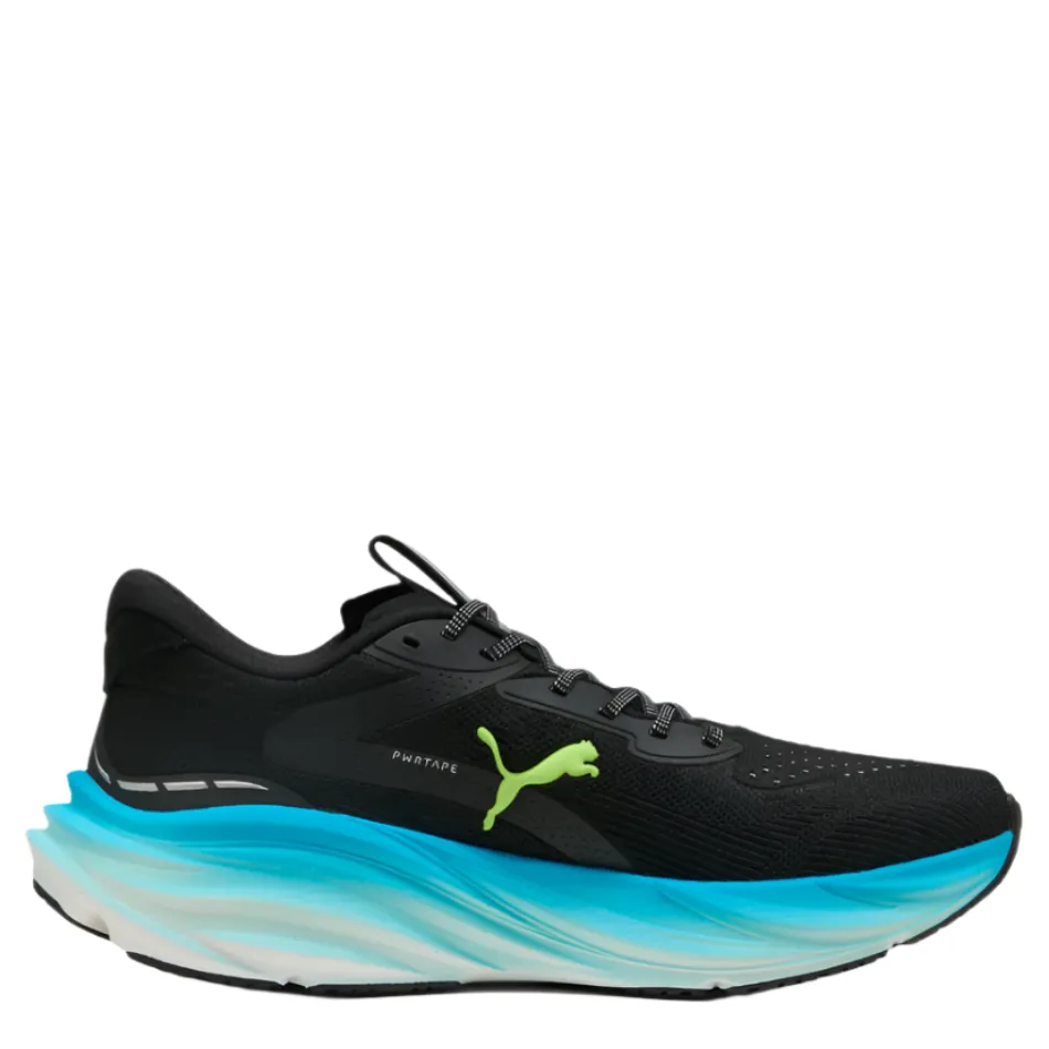 PUMA Men's Magnify NITRO 3 Running Shoes in PUMA Black/Speed Blue AW25 hydro - resistant - feature shoes