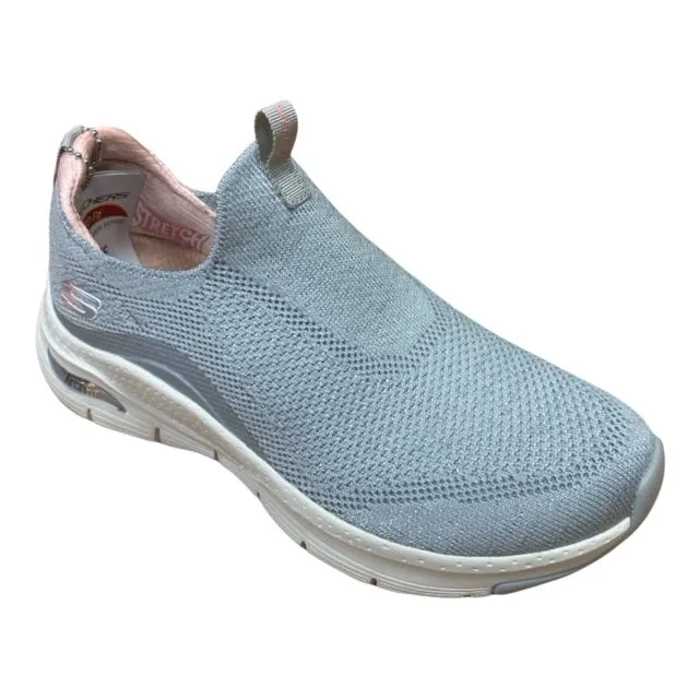 Arch Support Tech Skechers scarpa sneakers da donna Arch Fit Keep IT UP 149415/LGPK grigio chiaro-rosa