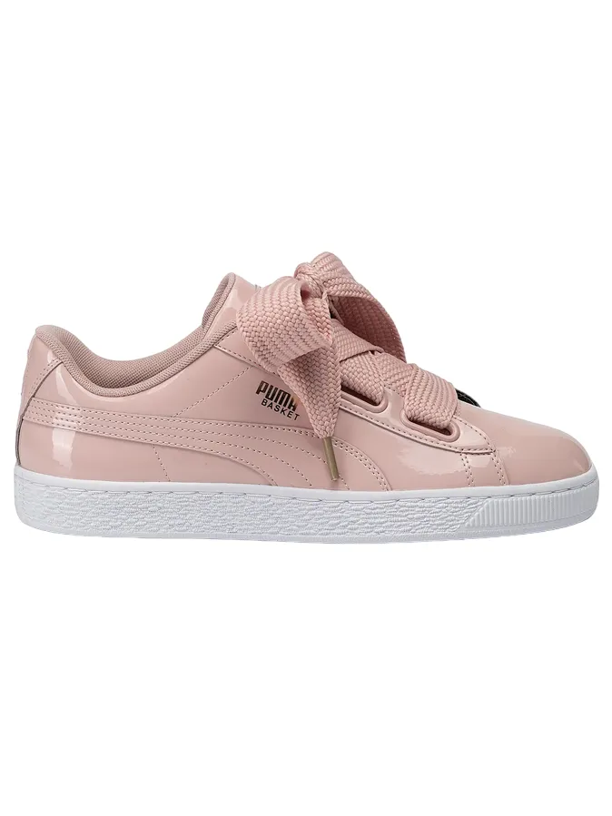 Puma scarpa sneakers da donna Basket Heart Patent 363073 11 rosa Tensile Reinforced Eyelets