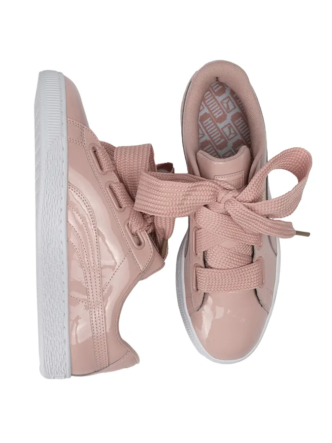 Puma scarpa sneakers da donna Basket Heart Patent 363073 11 rosa Replaceable Insole cushioning shoes