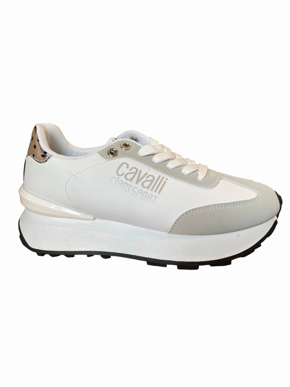 signature shoes Straight Running Cavalli Class Sport sneakers casual da donna con zeppa S00CW8638 100 bianco