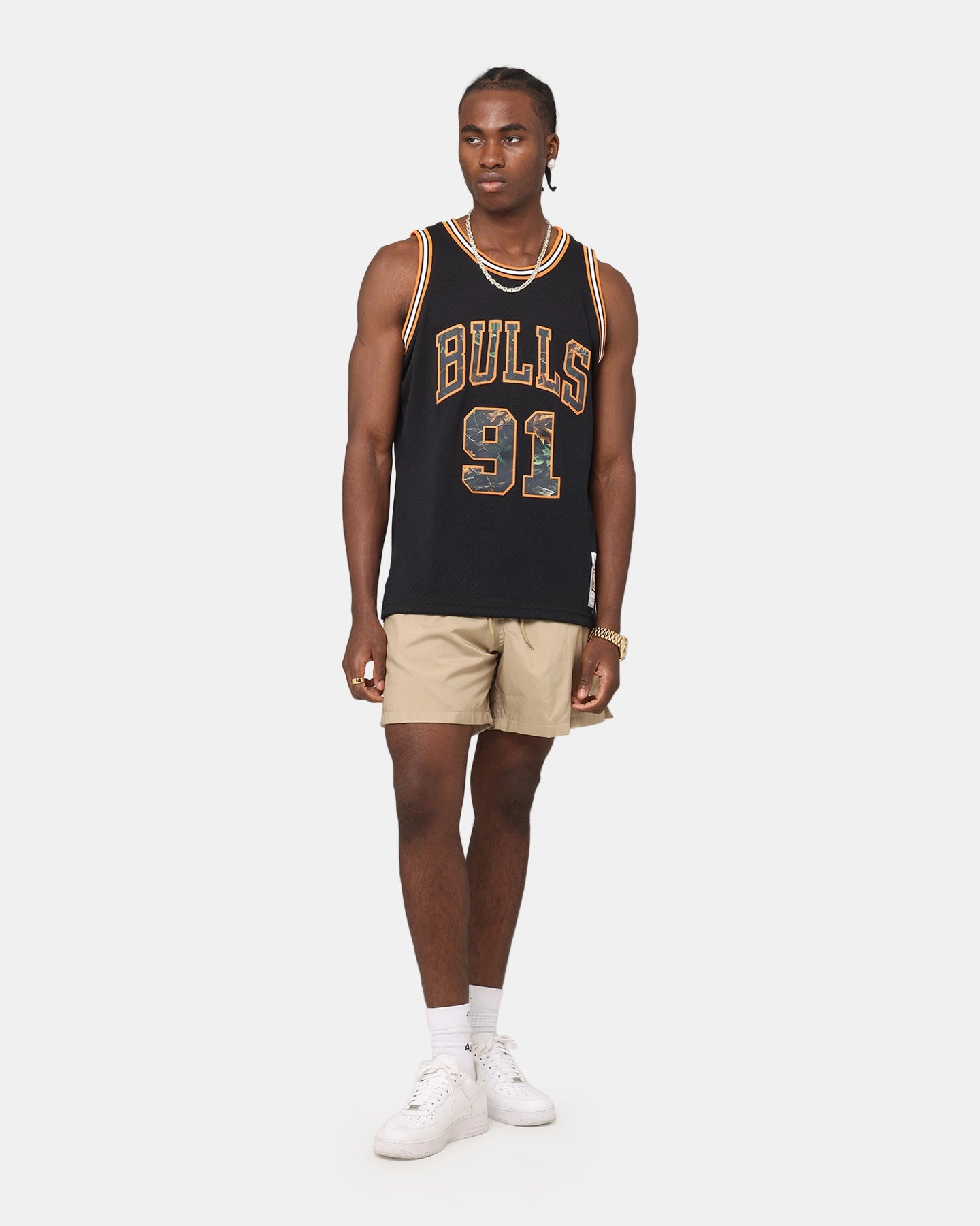 Lightweight Design Mitchell & Ness Chicago Bulls Dennis Rodman 'Wilderness' 98 Swing Jersey Black