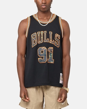 Mitchell & Ness Chicago Bulls Dennis Rodman 'Wilderness' 98 Swing Jersey Black Abrasion Resistant Fabric Everyday Use