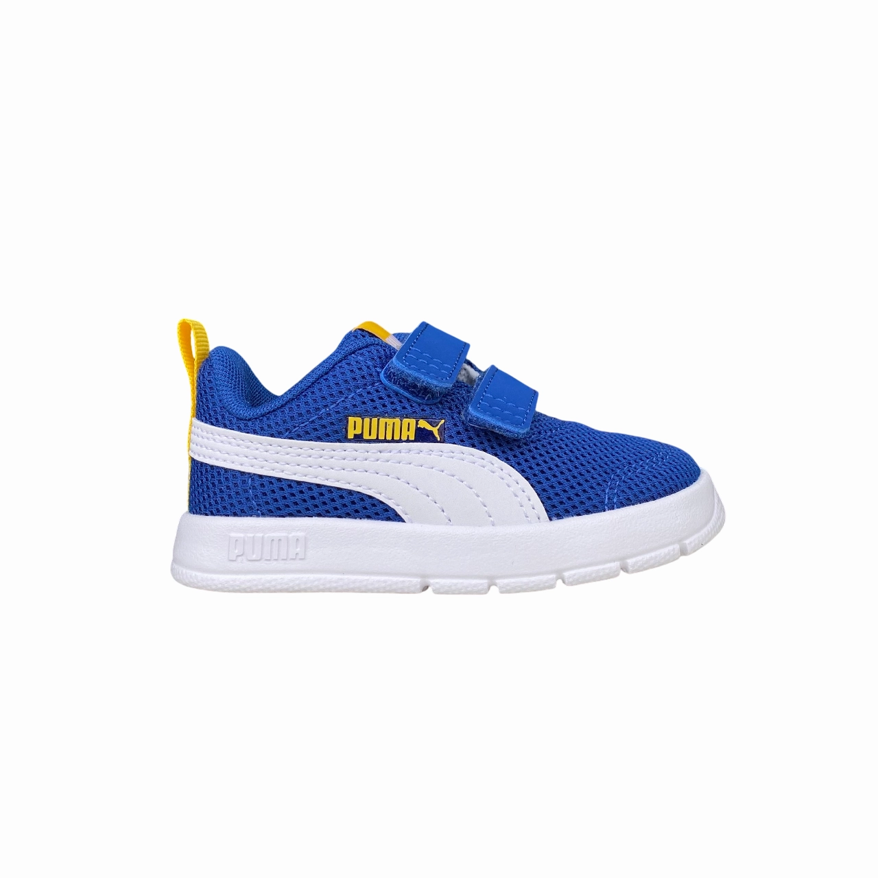 anti - skid shoes full - sizes Puma scarpa da ginnastica con strappo da bambino Courtflex V3 Mesh 398086-05 blu-bianco