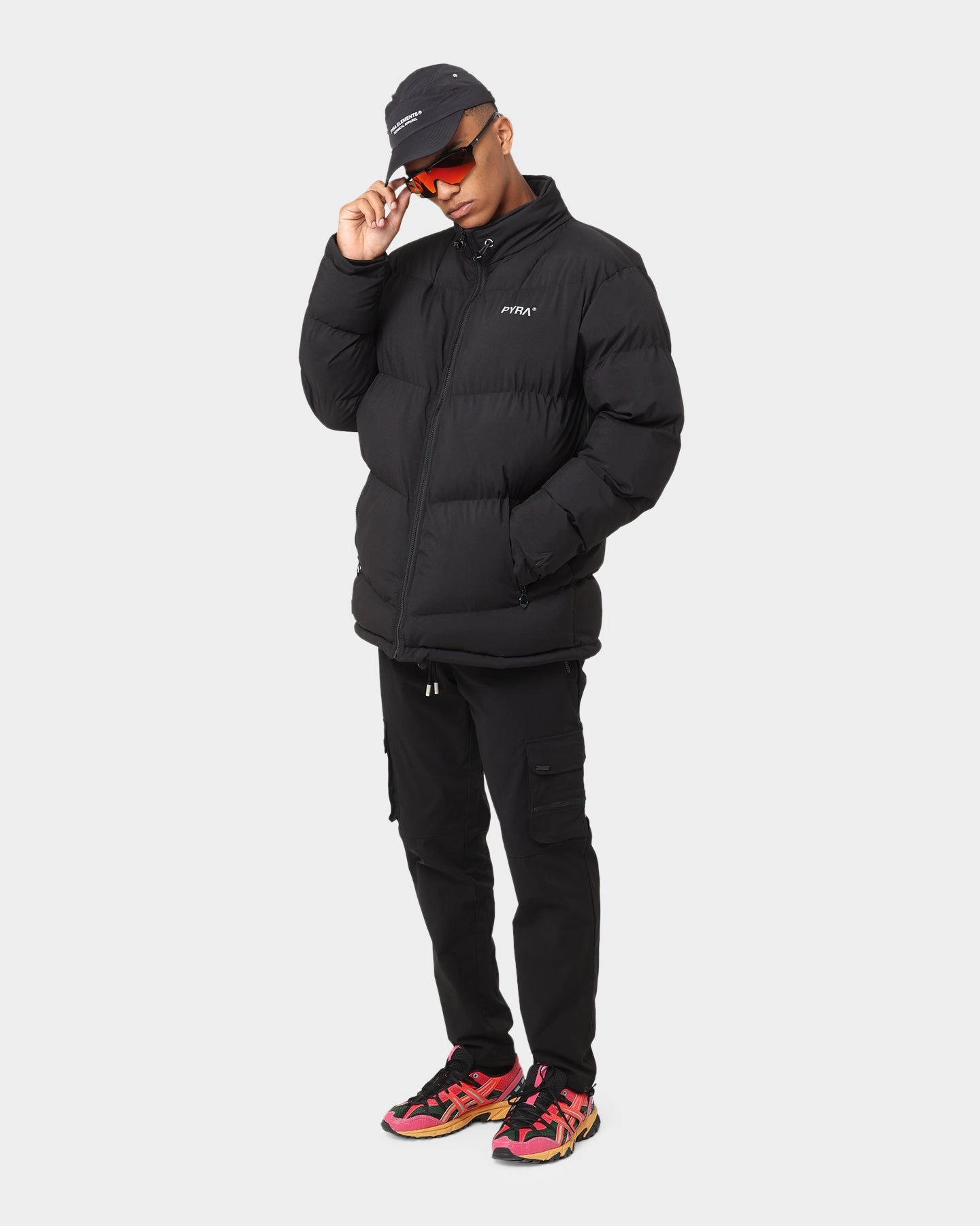 mountain scene Storm Fit PYRA Padded Puffa Jacket Black