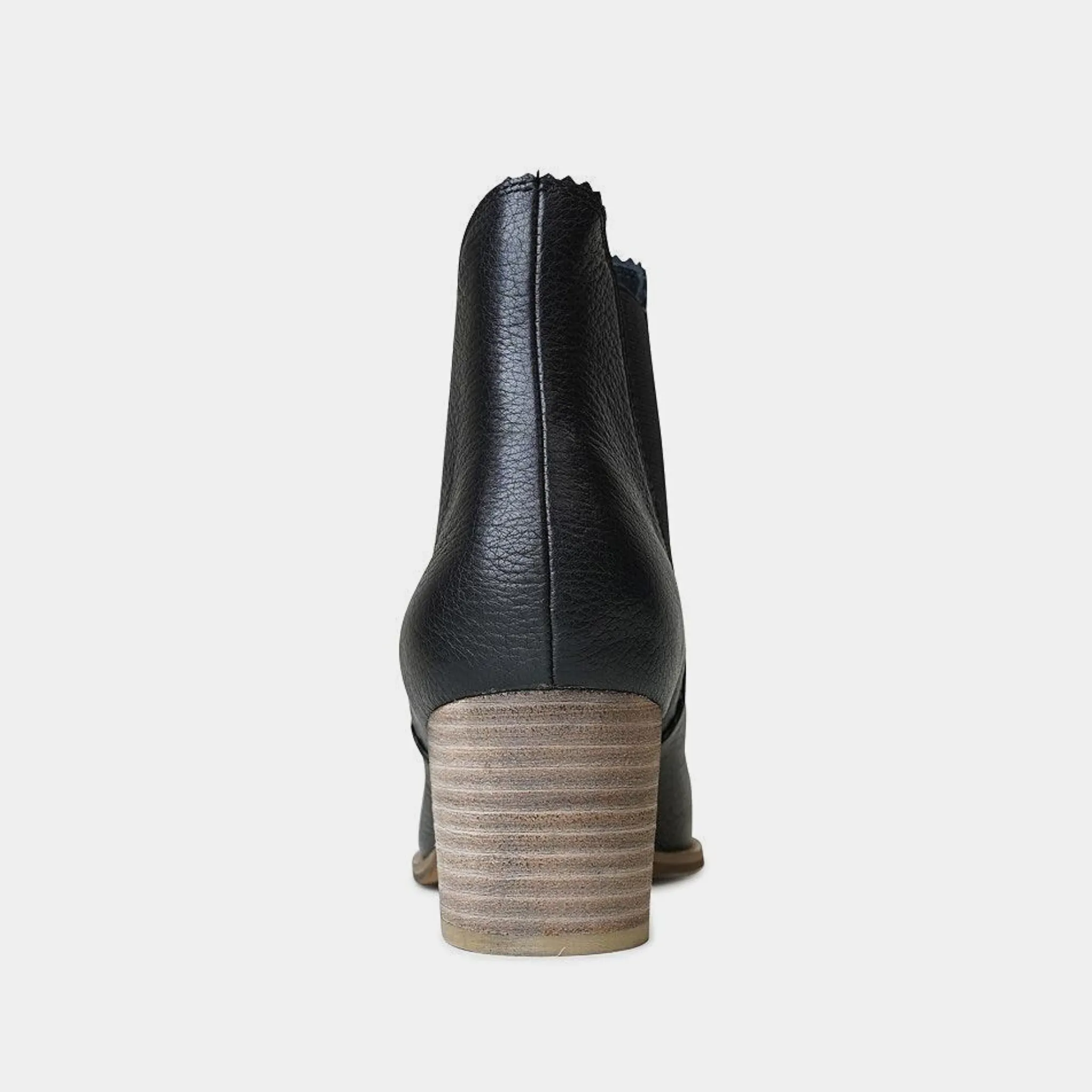 Sadore Black / Natural Leather Ankle Boots