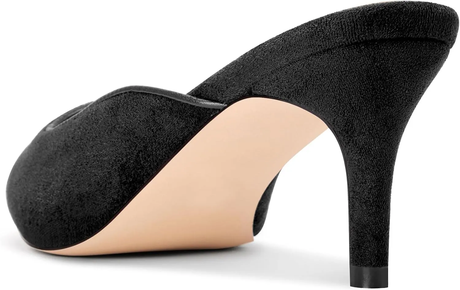 Saekcted Womens Heeled Mules Kitten Heel Pointed Toe Pumps Slip-on Mules Slingback Wedding Dress 2.6 Inches Heels