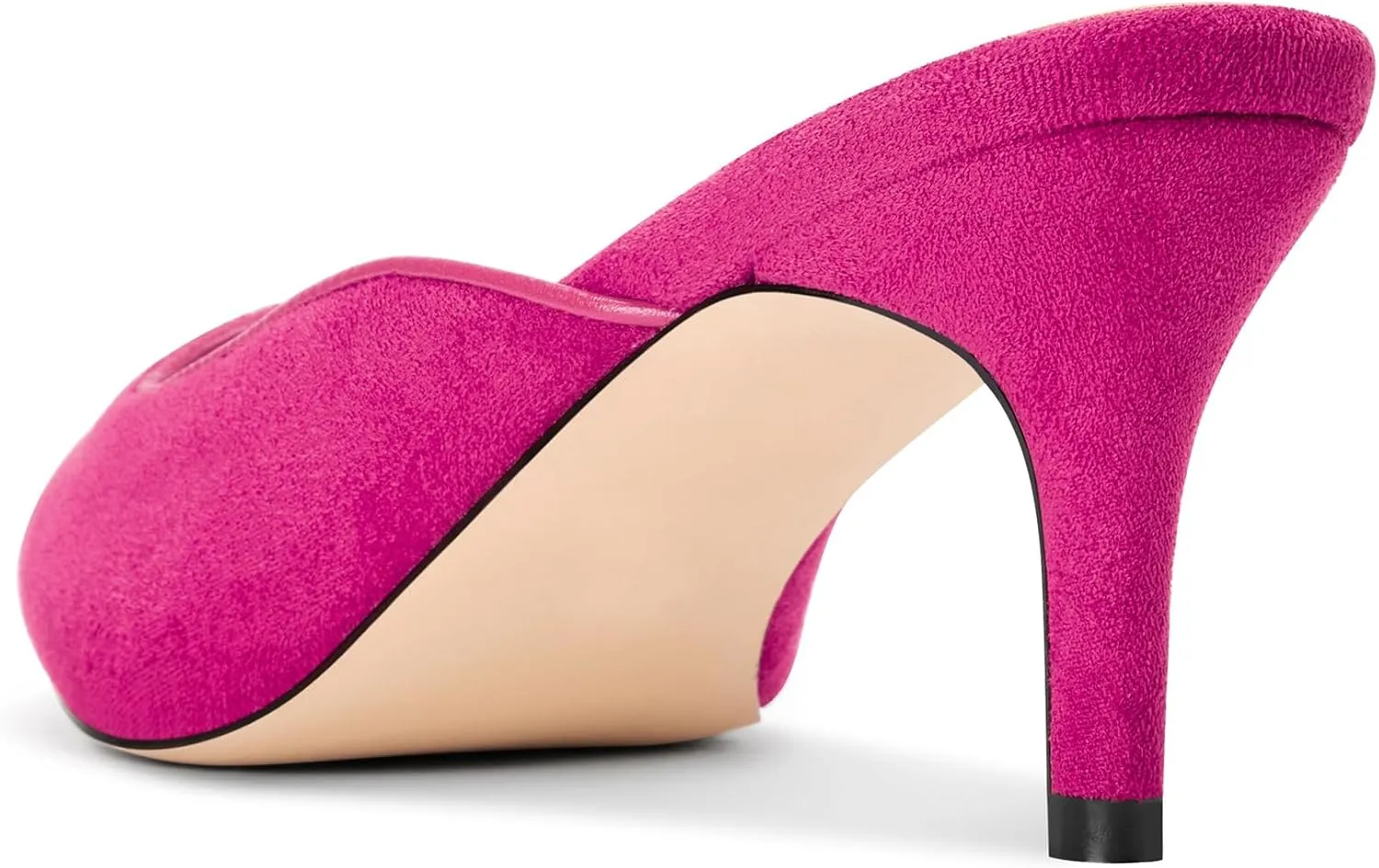 Saekcted Womens Heeled Mules Kitten Heel Pointed Toe Pumps Slip-on Mules Slingback Wedding Dress 2.6 Inches Heels