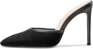 Saekcted Womens Heeled Mules Stiletto High Heel Sandals Pointed Toe Pumps Slip-on Slingback Casual Dress 3.9 Inches Heels