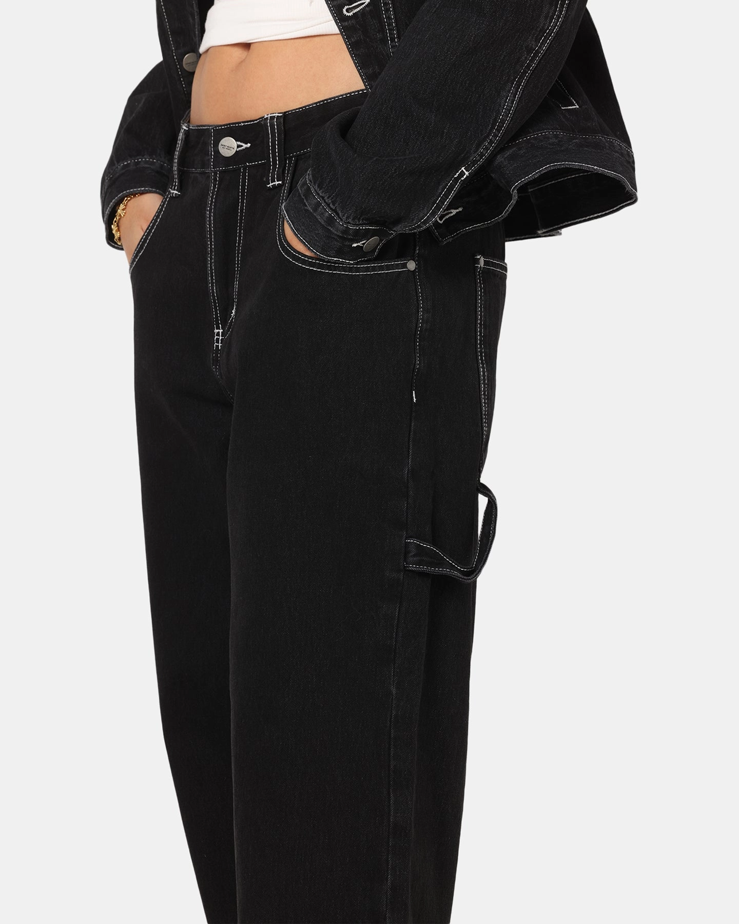 Saint Morta Amplus Fray Carpenter Jeans Contrast Black Quick Wash