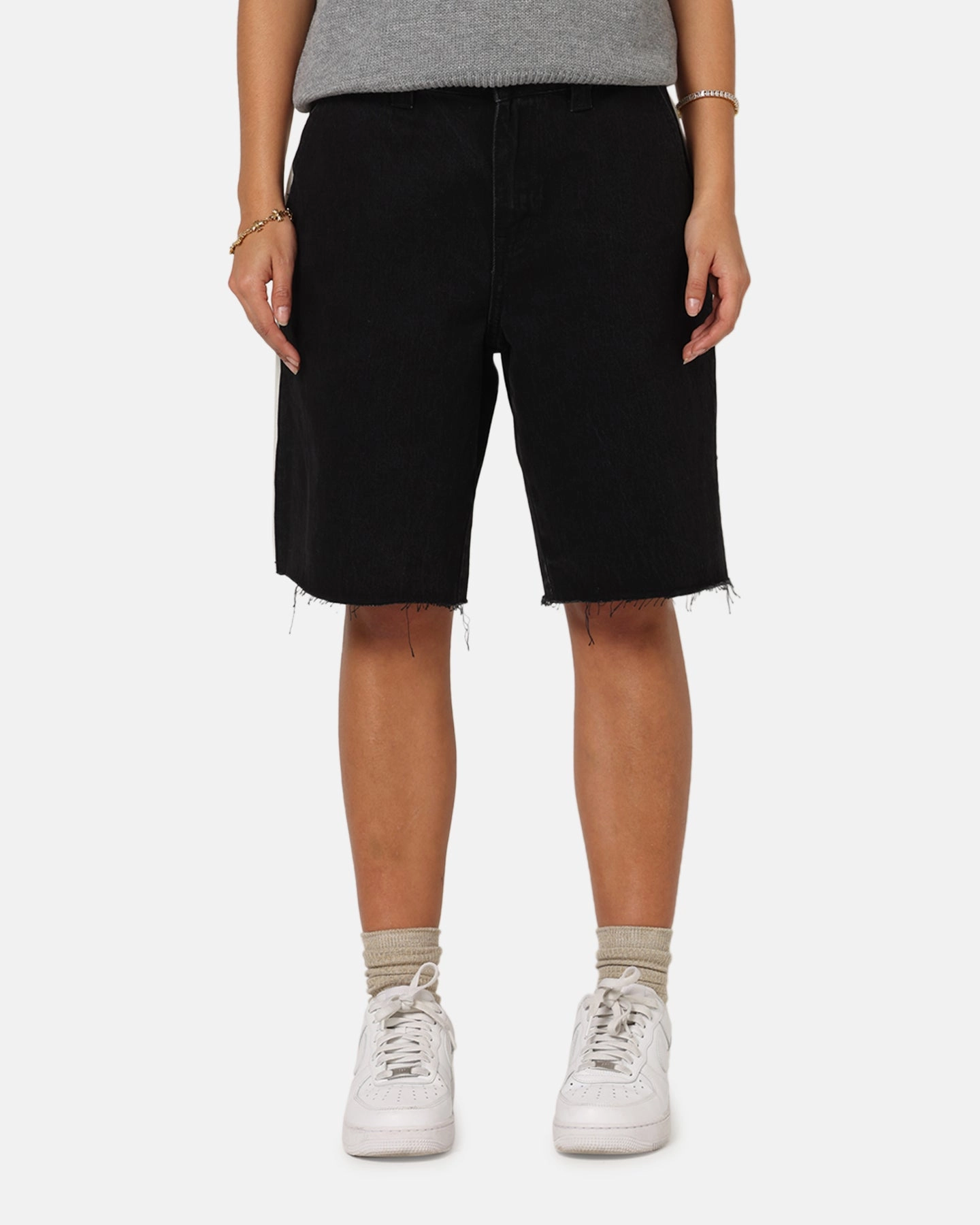 Saint Morta Amplus Sidewinder Denim Jort Shorts Black/Off White Practical Style Relaxed Comfort