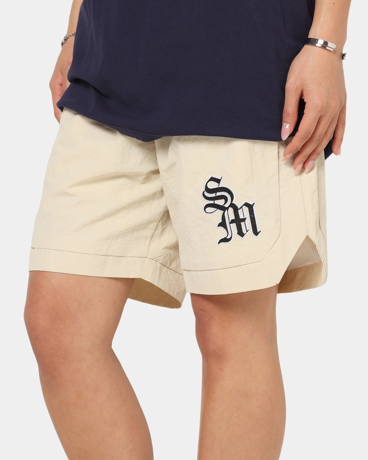 Odor Control Fabric Saint Morta Gothic Monogram Nylon Shorts Dirty Blonde