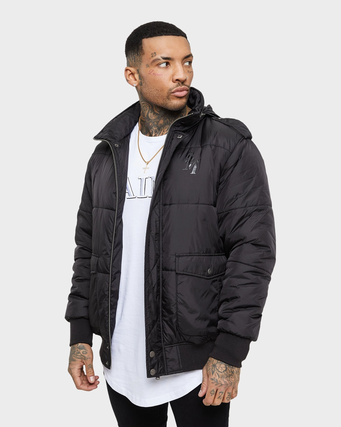 Zip Off Detailing Impact Saint Morta Maverick Puffer Jacket Black