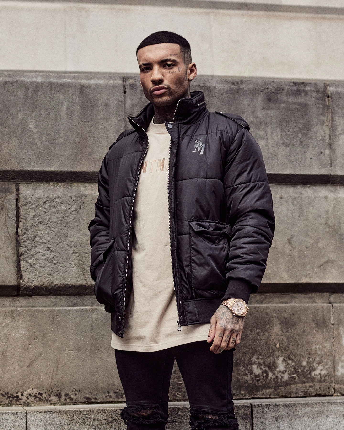 Saint Morta Maverick Puffer Jacket Black Layer Base