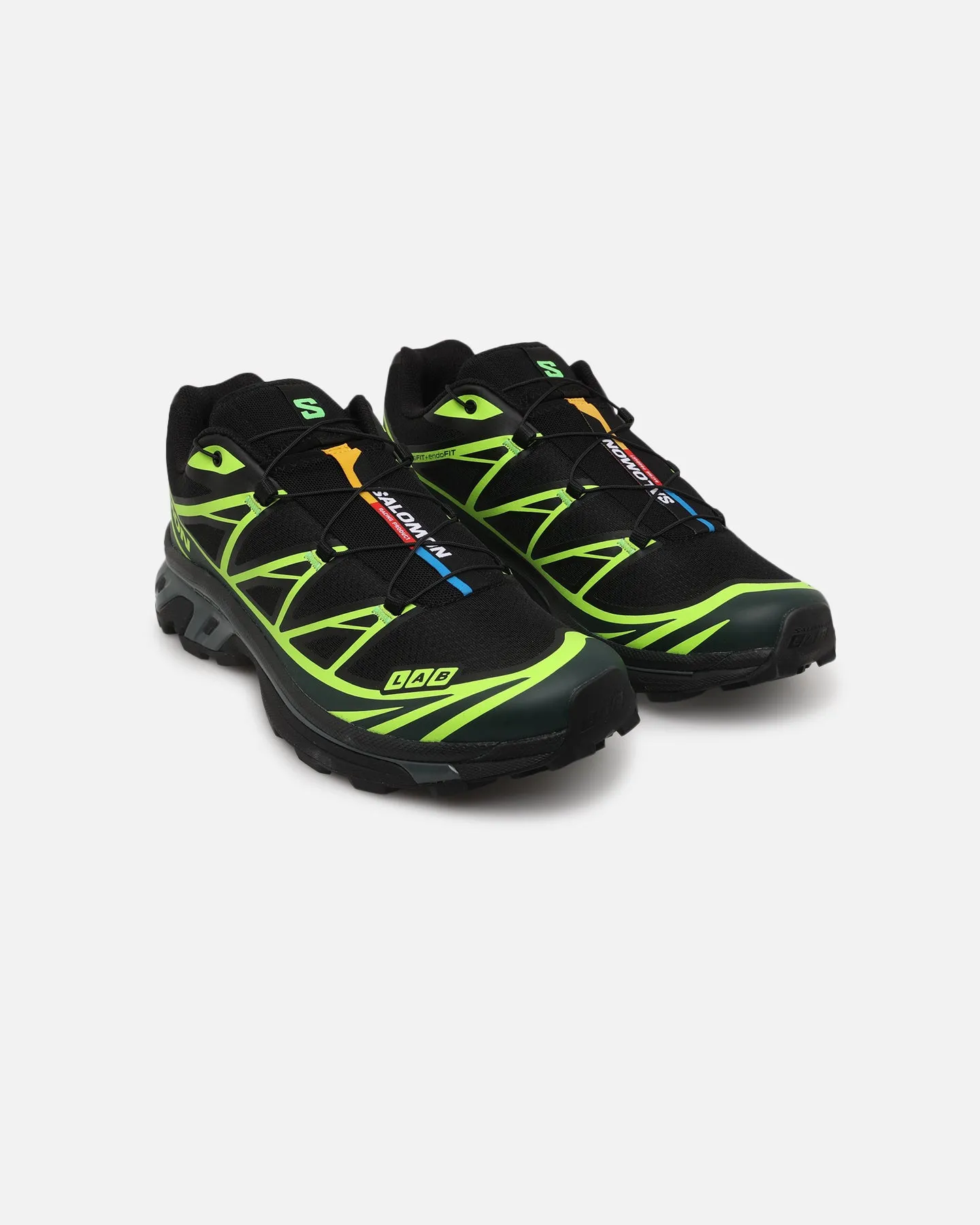 Salomon XT-6 Black/Green Breathable mesh construction Padded collar