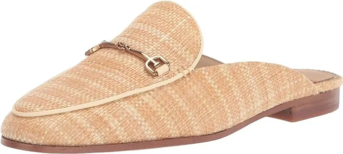 Sam Edelman Linnie Beige Embellished Slip On Almond Toe Flat Heeled Mules