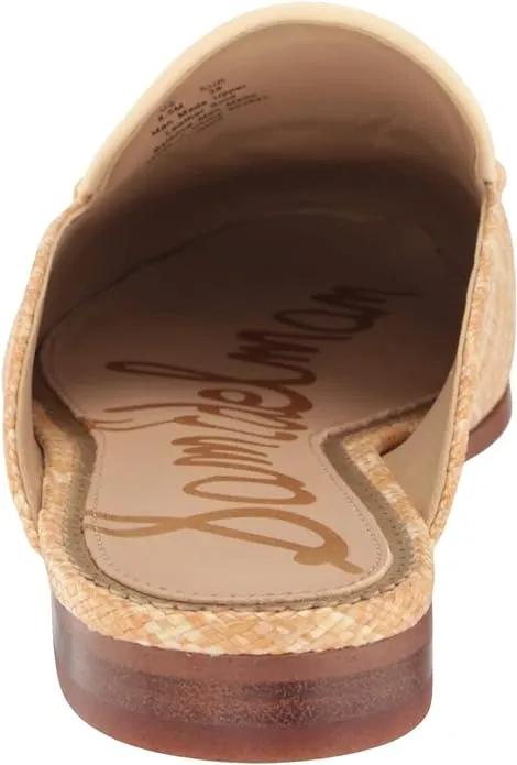 Sam Edelman Linnie Beige Embellished Slip On Almond Toe Flat Heeled Mules