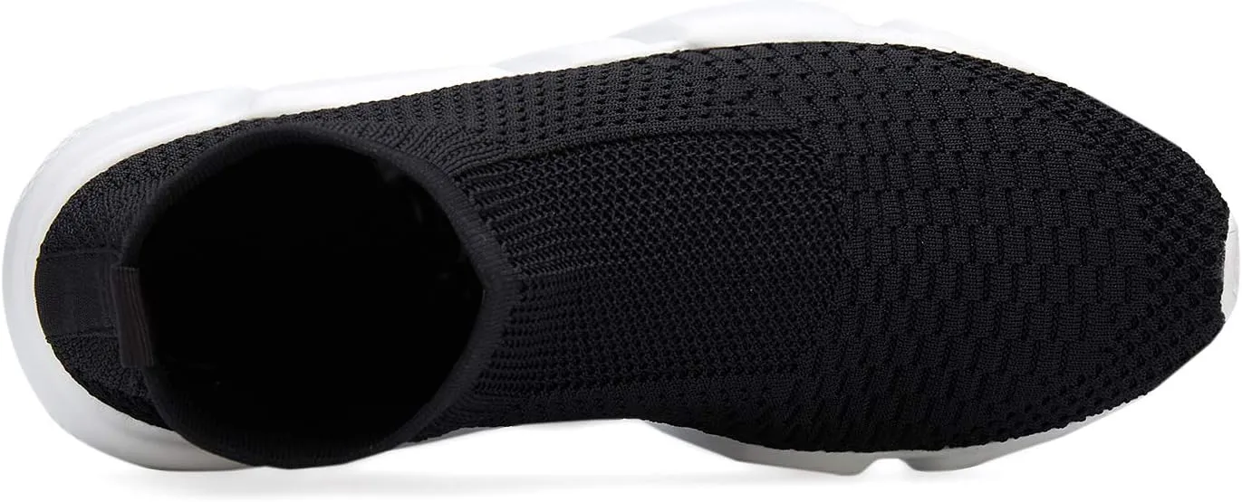 Santiro Walking Shoes for Men Lightweight High Top Sneakers Breathable Knit Athletic Running Shoes Fashion Gym Sports Shoes