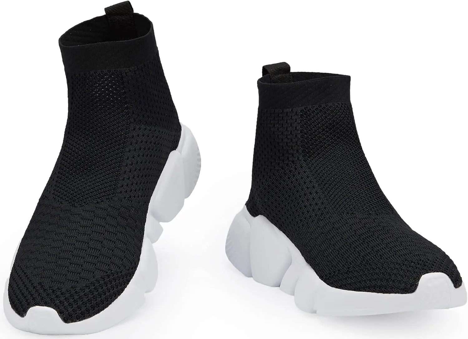 Santiro Walking Shoes for Men Lightweight High Top Sneakers Breathable Knit Athletic Running Shoes Fashion Gym Sports Shoes