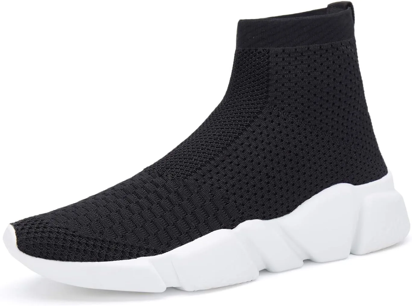 Santiro Walking Shoes for Men Lightweight High Top Sneakers Breathable Knit Athletic Running Shoes Fashion Gym Sports Shoes
