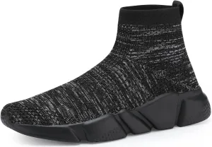 Santiro Walking Shoes for Men Lightweight High Top Sneakers Breathable Knit Athletic Running Shoes Fashion Gym Sports Shoes