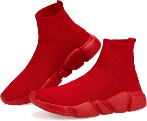 Santiro Walking Shoes for Men Lightweight High Top Sneakers Breathable Knit Athletic Running Shoes Fashion Gym Sports Shoes