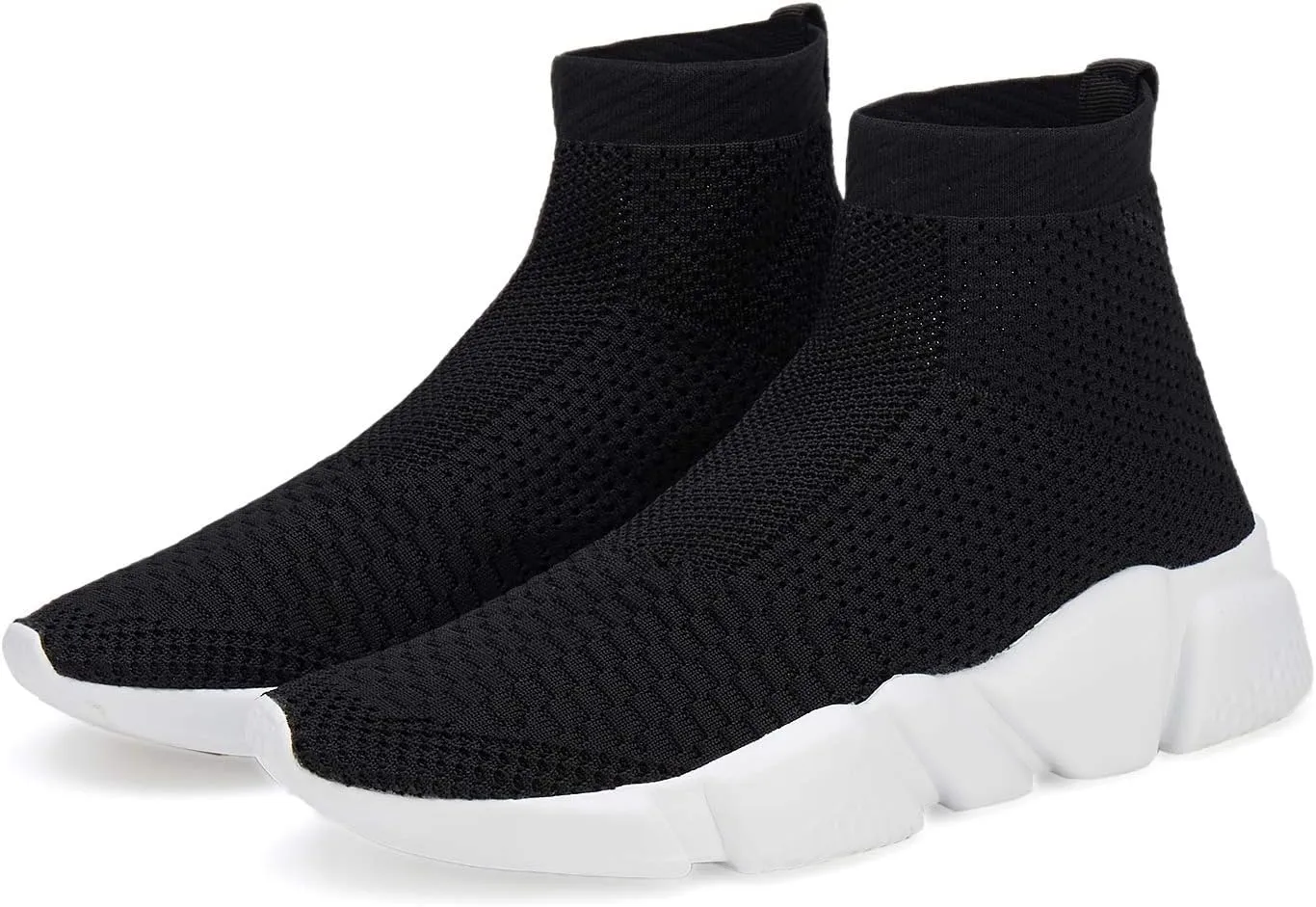 Santiro Walking Shoes for Men Lightweight High Top Sneakers Breathable Knit Athletic Running Shoes Fashion Gym Sports Shoes