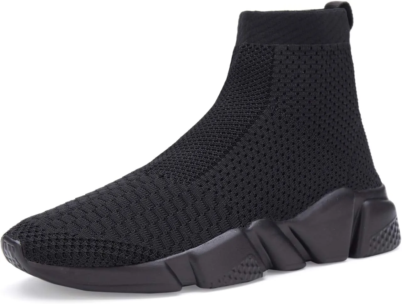 Santiro Walking Shoes for Men Lightweight High Top Sneakers Breathable Knit Athletic Running Shoes Fashion Gym Sports Shoes