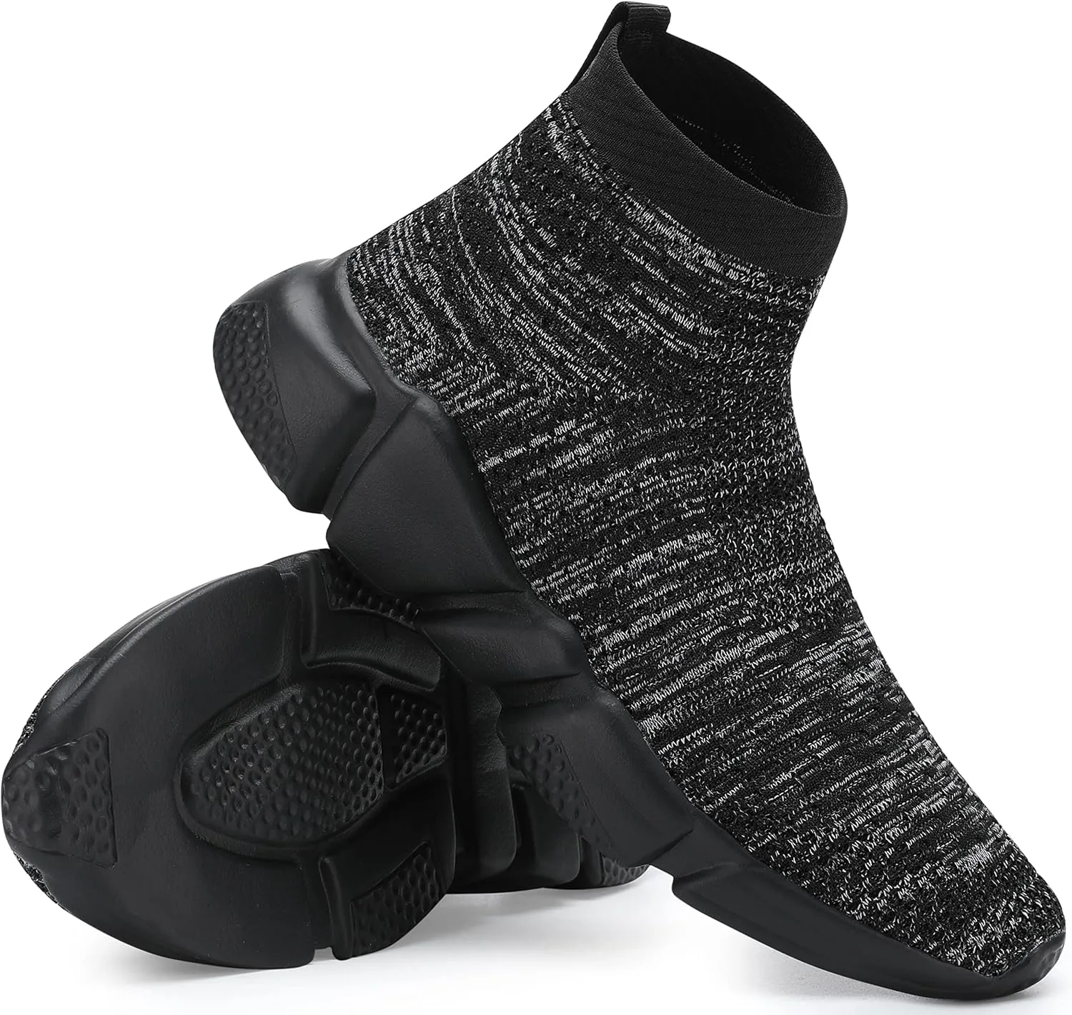 Santiro Walking Shoes for Men Lightweight High Top Sneakers Breathable Knit Athletic Running Shoes Fashion Gym Sports Shoes