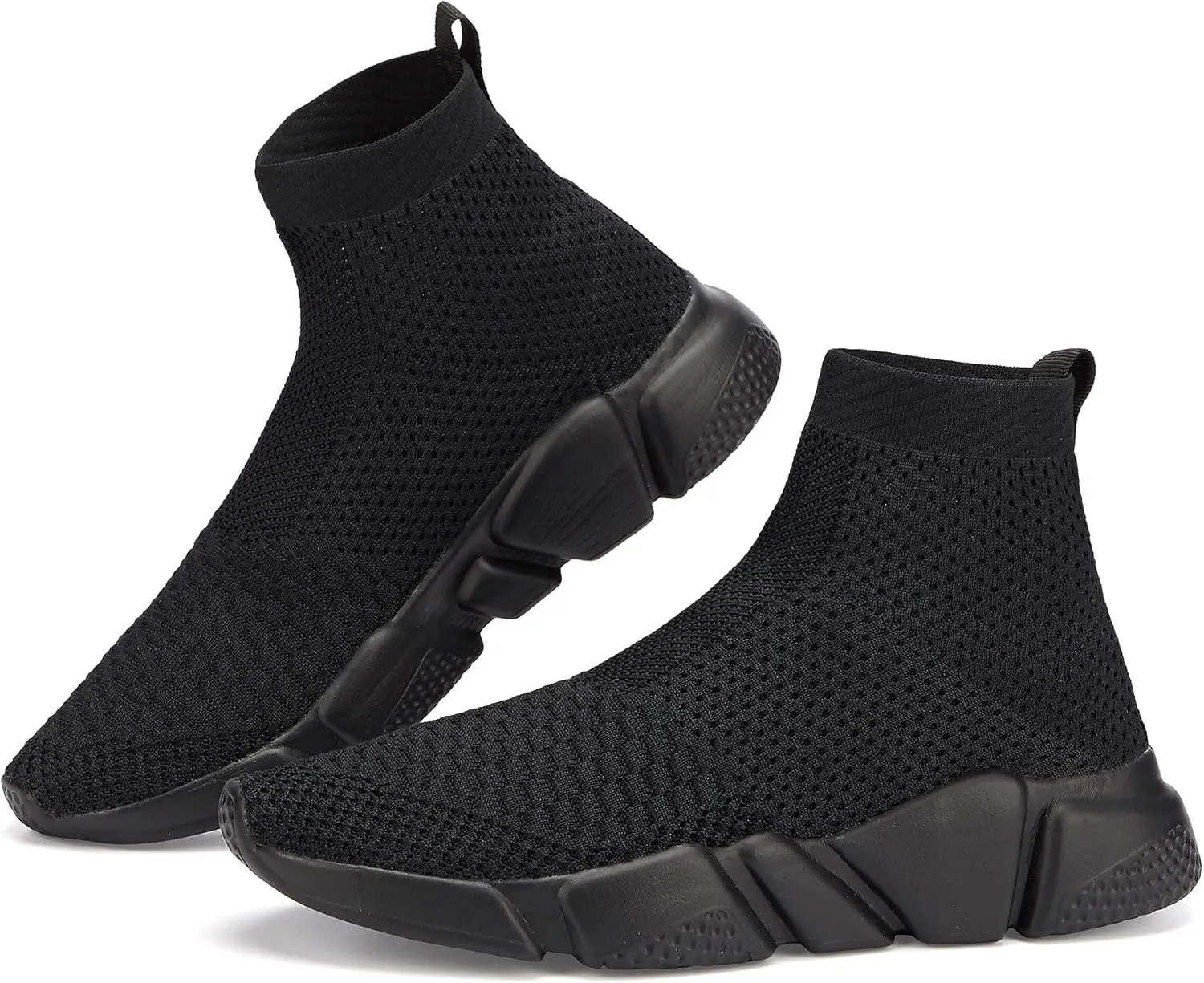 Santiro Walking Shoes for Men Lightweight High Top Sneakers Breathable Knit Athletic Running Shoes Fashion Gym Sports Shoes