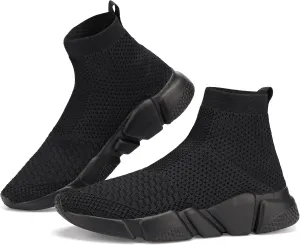 Santiro Walking Shoes for Men Lightweight High Top Sneakers Breathable Knit Athletic Running Shoes Fashion Gym Sports Shoes