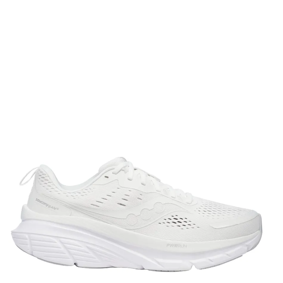 Microfiber Accent Details DurableMaterial Saucony Men's Guide 18 Running Shoes in Ivory - Online Exclusive