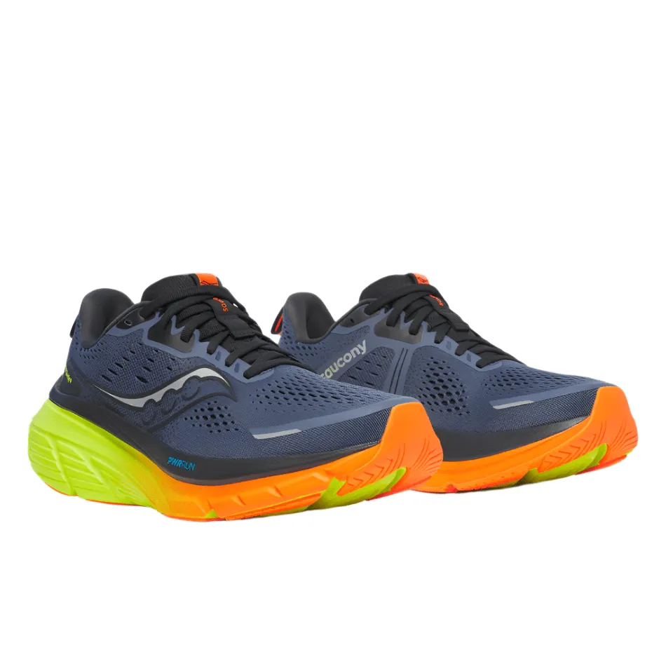Pastel color Saucony Men's Guide 18 Running Shoes in Shadow/Vizi AW25