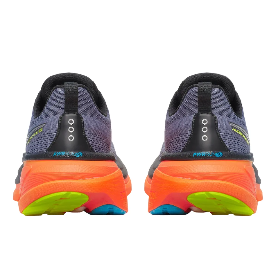 Saucony Men's Hurricane 25 Running Shoes in Shadow/Vizi - Online Exclusive Cushioned Frame Vegan Material Options