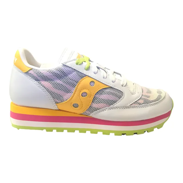 Saucony Original Jazz Triple sneakers da donna S60640-1 white-yellow Molded Grooves Thermo Adaptive Lining