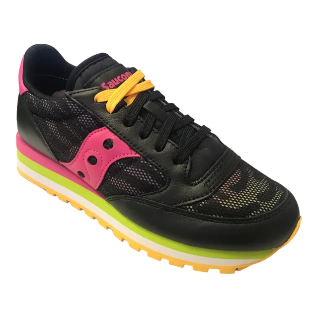 Saucony Original scarpa sneakers da donna Jazz Triple S60640-2 nero-rosa Carbon Fiber Responsiveness