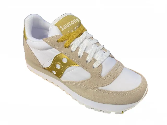 Saucony Originals scarpa sneakers da donna Jazz Original S1044-611 bianco-oro Stabilizing Heel Cup