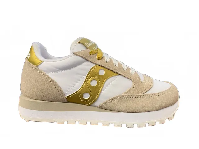 Saucony Originals scarpa sneakers da donna Jazz Original S1044-611 bianco-oro Antibacterial Flexible Outsole Grip