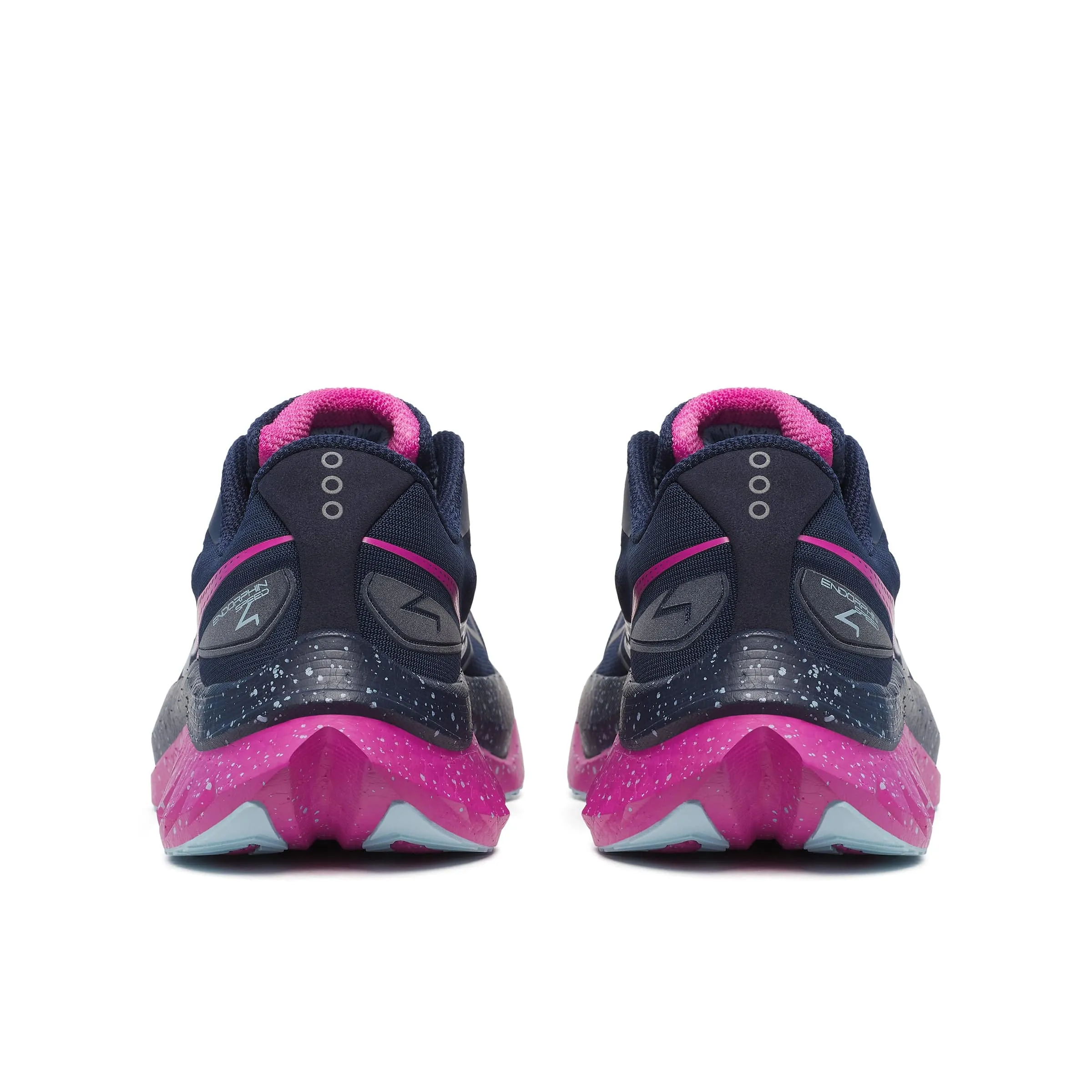 Hydrophobic Fabric Smooth Use Saucony Women's Endorphin Speed 4 Running Shoes in Navy/Fuchsia SS25