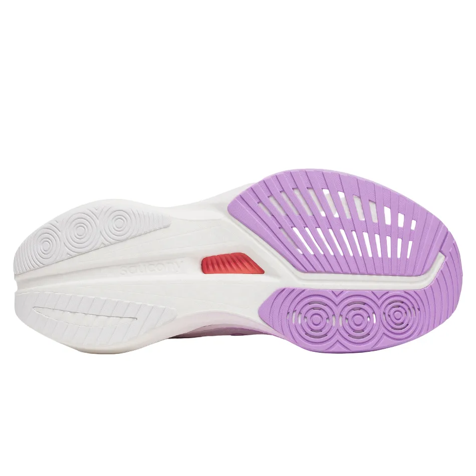 Saucony Women's Endorphin Speed 5 Running Shoes in White/Crocus - Online Exclusive Urban Trek High Rebound Outsole