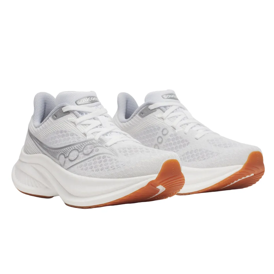 Saucony Women's Endorphin Speed 5 Running Shoes in White/Gum - Online Exclusive Wicking Inner Sleeve