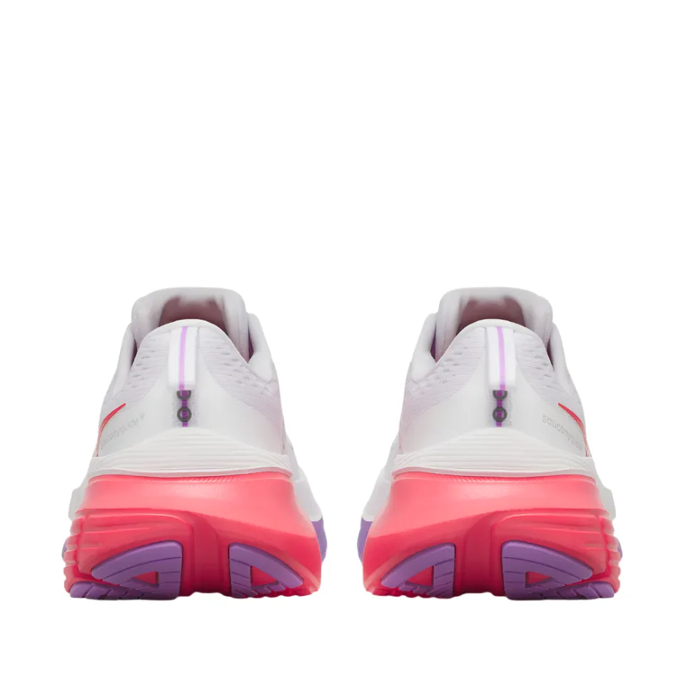 Weekend Ready Flex Groove Engineering Saucony Women's Guide 18 Running Shoes in White/Crocus - Online Exclusive