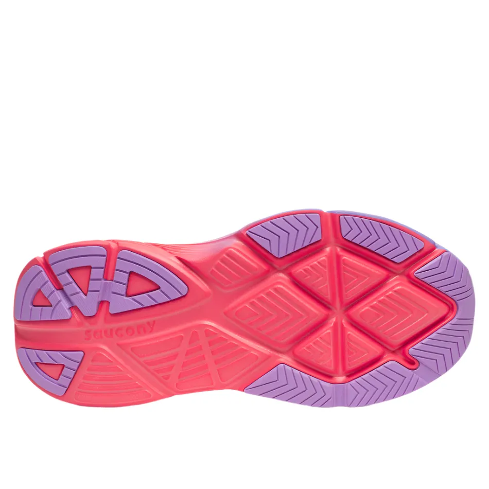 Toe Cap Structured Fit Saucony Women's Guide 18 Running Shoes in White/Crocus - Online Exclusive
