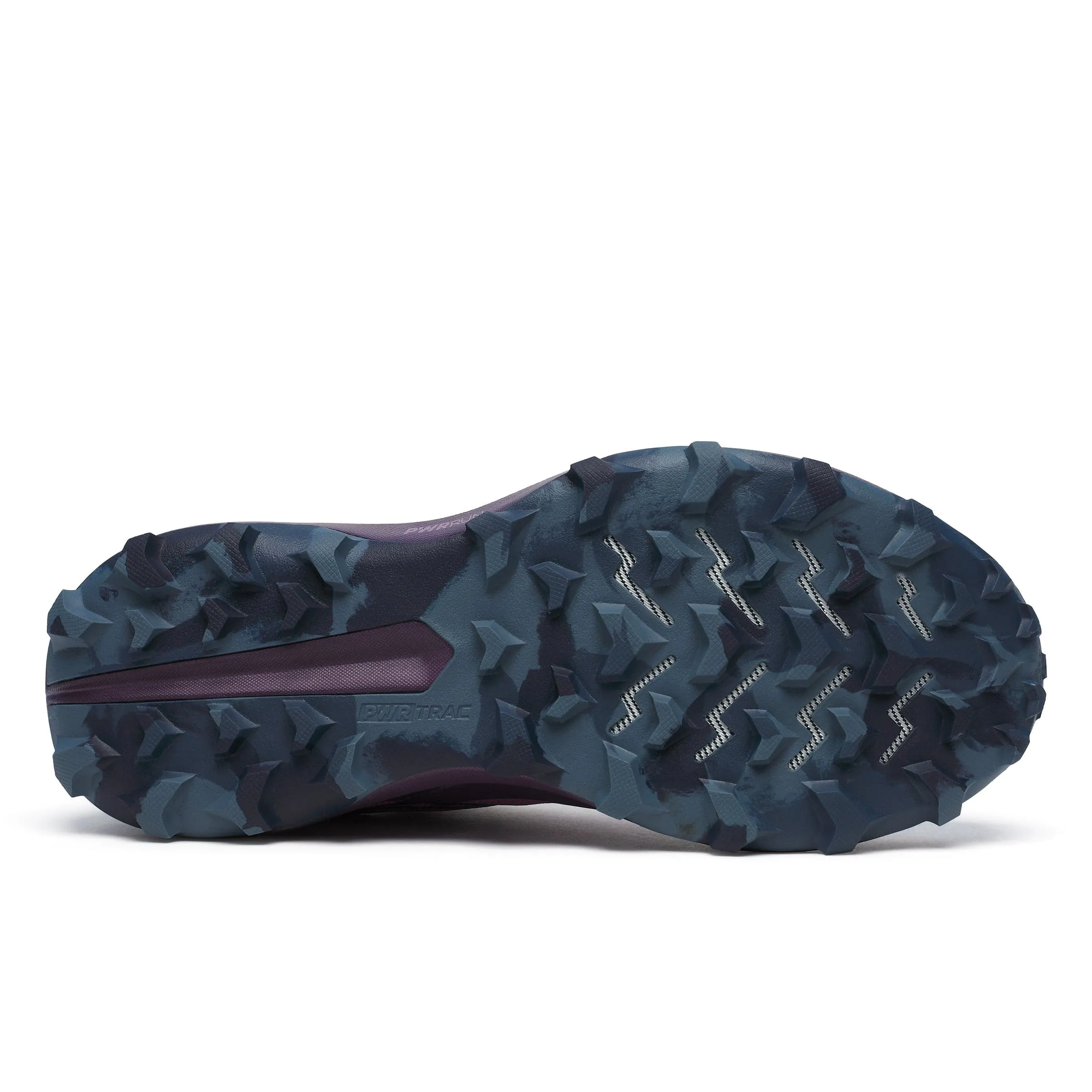 Glam support Ergonomic Heel Cup Design Saucony Women's Peregrine 14 Trail Running Shoes in Plum/Eggplant SS24