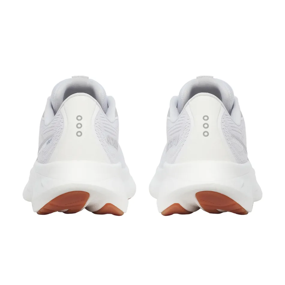 Saucony Women's Ride 18 Running Shoes in White/Gum - Online Exculsive Flexible frame
