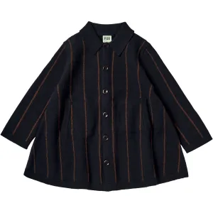 FUB Dark Navy Felted Coat Thermal Regulation System
