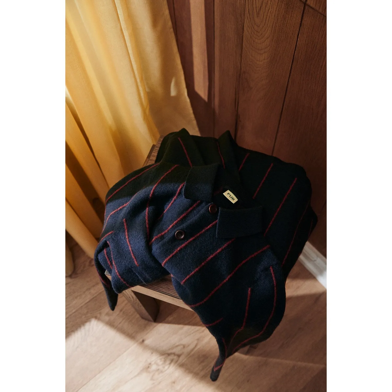 High Neck FUB Dark Navy Felted Coat