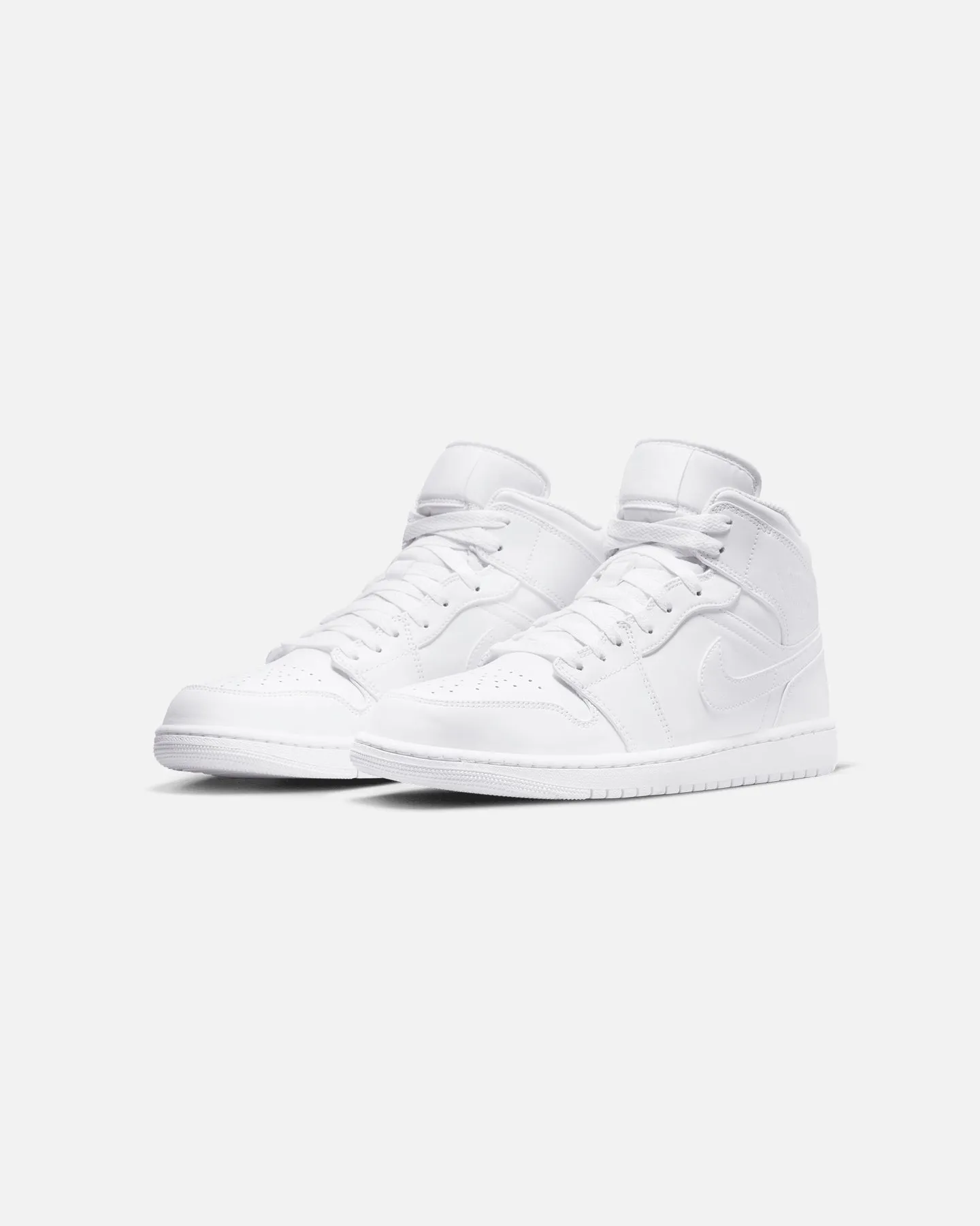 Jordan Air Jordan 1 Mid White/White Comfort Slip Slip-resistant fit