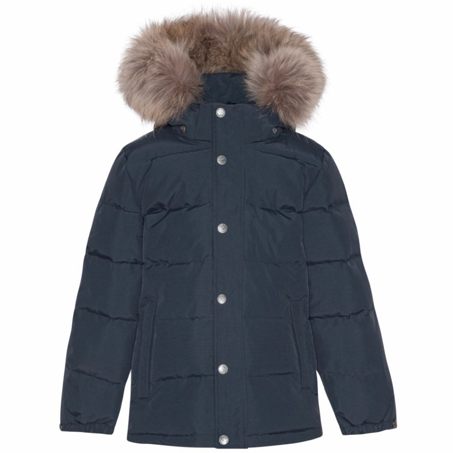 Structured Casual Fit Ver De Terre 600 Navy Down Jacket W/Fur