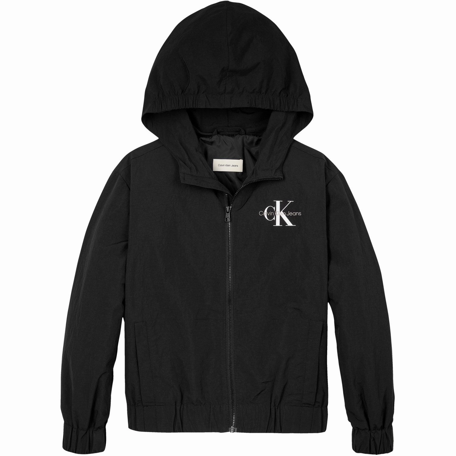 Flexible Fit Stripe Look Calvin Klein Ck Black Essential Monologo Windbreaker Jacket